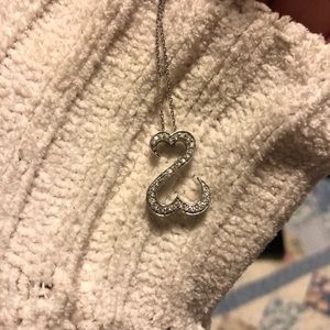 Open Hearts Necklace 1 ct tw Diamonds 14K White Gold - Jane Seymour